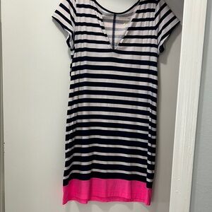 Lilly Pulitzer Navy and Pink Striped Mini Dress